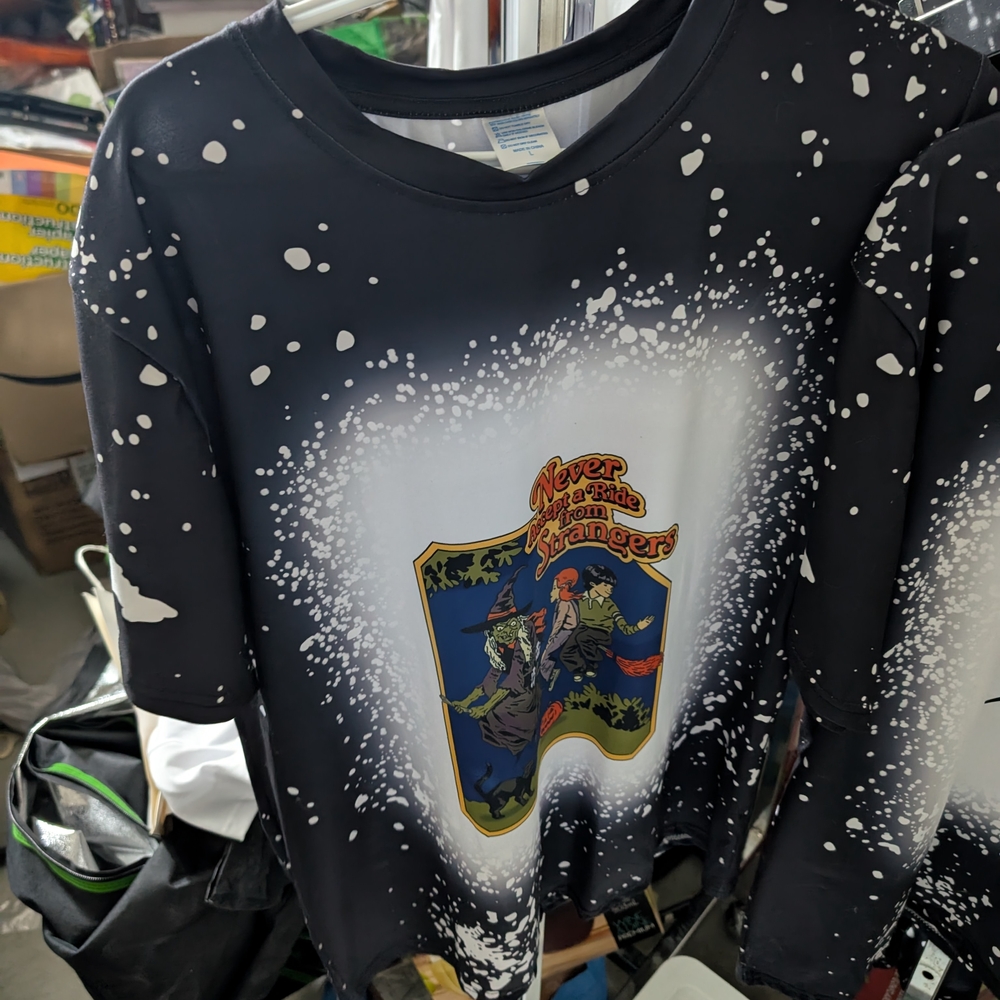 Black Graphic T-Shirt with White Splatter
